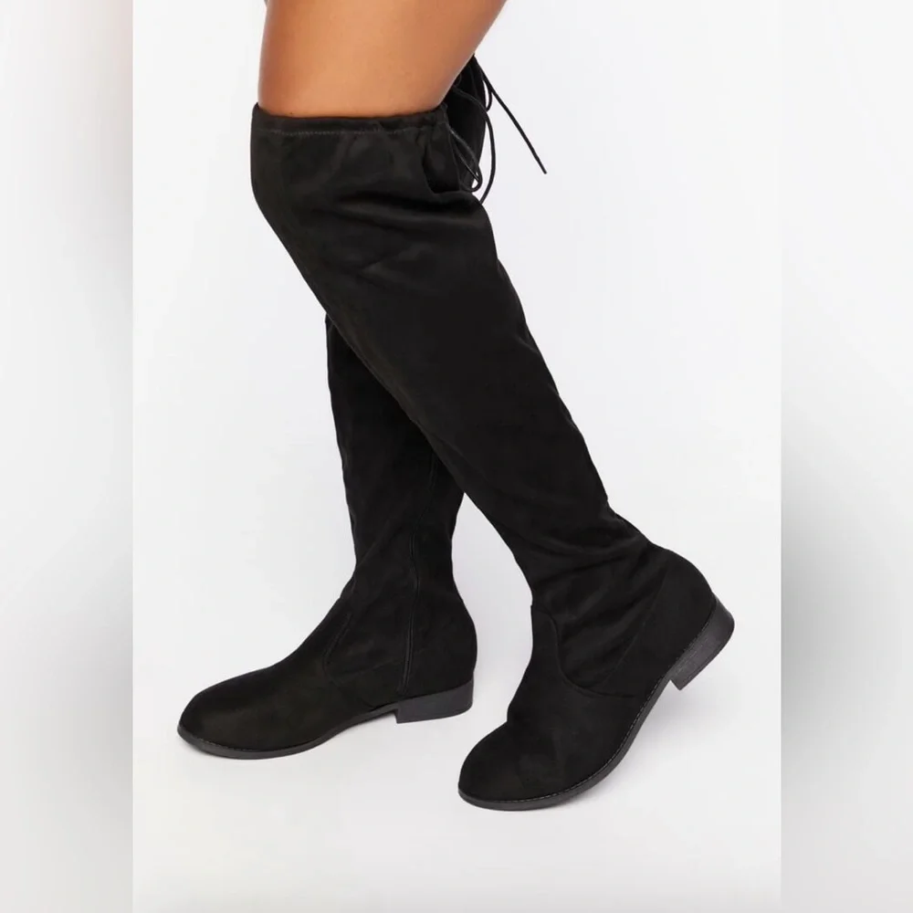 Forever 21 Black Over the Knee Boots - Picture 2 of 5